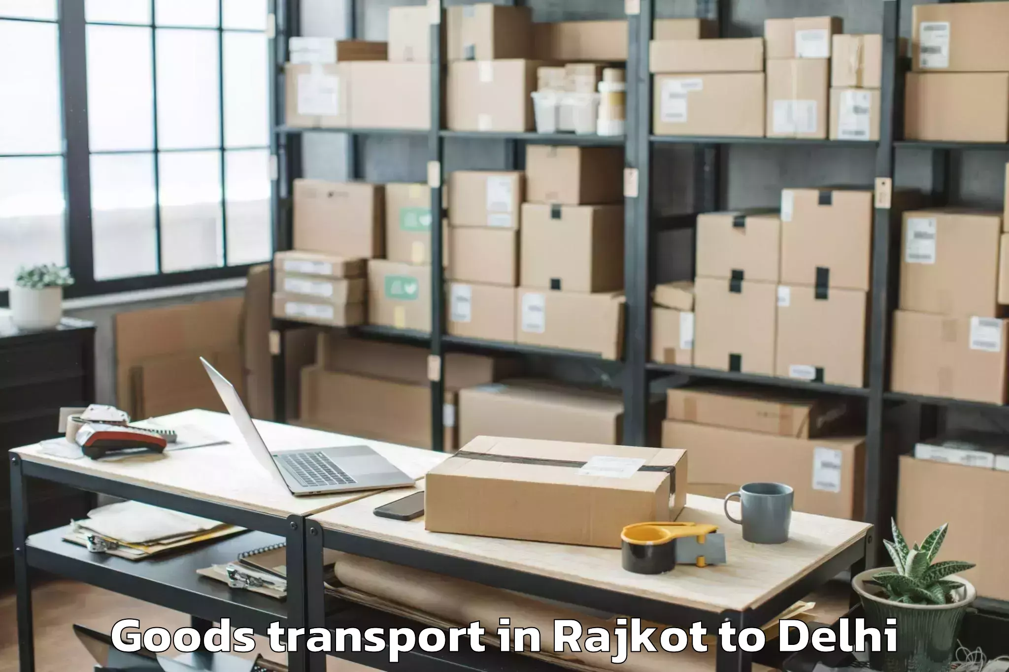 Top Rajkot to Parsvnath Mall Azadpur Goods Transport Available